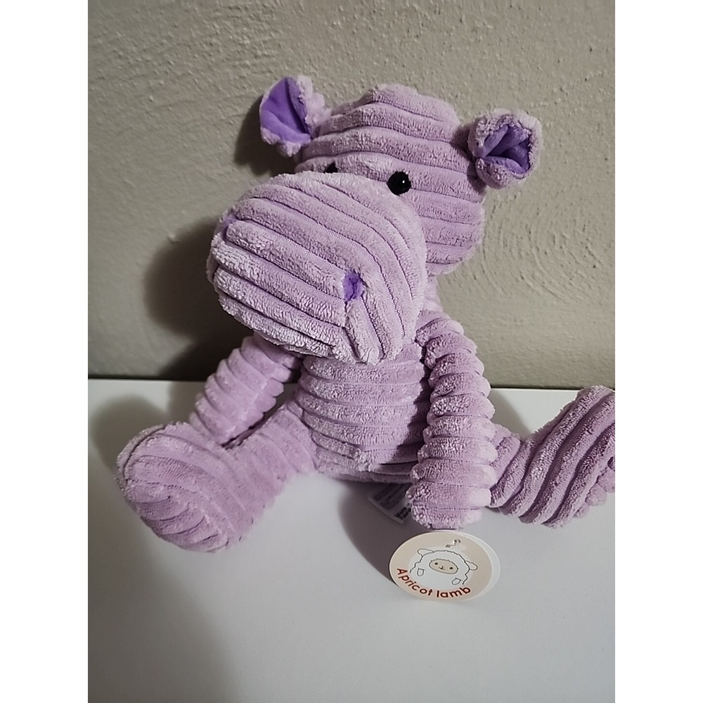 Apricot Lamb Plush Hippo‎ Toy Stuffed Animal Purple 8" Plushie Hippopotamus New